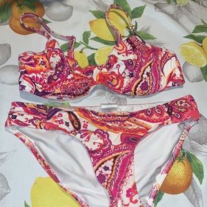 Lands’ End Size 10 Sea Pink Floral Bikini Bottom NWT